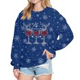 thumbnail image 1 of Christmas Graphic Sweatshirt For Women Round Neck Pullover Festive Print Casual Top Soft Comfortable Crewneck Holiday Apparel, 1 of 2