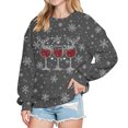 thumbnail image 1 of Christmas Graphic Sweatshirt For Women Round Neck Pullover Festive Print Casual Top Soft Comfortable Crewneck Holiday Apparel, 1 of 2