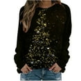 thumbnail image 1 of Christmas Graphic Sweatshirts for Women Trendy Blouses Long Sleeve Printed Crewneck Pullover Holiday Tops Loose (X-Large, Black 04), 1 of 4