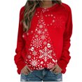 thumbnail image 1 of Christmas Graphic Sweatshirts for Women Trendy Blouses Long Sleeve Printed Crewneck Pullover Holiday Tops Loose (X-Large, Red), 1 of 4
