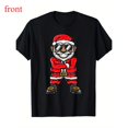 thumbnail image 1 of Christmas Graphic Tee, Santa T-Shirt, Casual Short Sleeve Top, Holiday Shirt，Round neck，Funny，cotton，black，S-5XL, 1 of 1