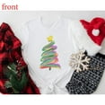 thumbnail image 1 of Christmas Graphic Tees for Women,Causal Short Sleeve Tops,Tee Shirt with Xmas Tree Design,Red Green Holiday T Shirt，Funny，cotton，white，S-5XL, 1 of 5