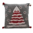 thumbnail image 1 of Christmas Gray Wool Pillow With Tree Fabric Holiday Decor Snowflakes 53820B, 1 of 3