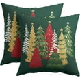 thumbnail image 1 of Christmas Green Decorative Pillow Covers 20x20 Inch Set of 2 Christmas Tree Outdoor Throw Pillow Covers Winter Xmas Holiday Pillowcases Cushion Covers for Home Couch Christmas Decor, 1 of 6