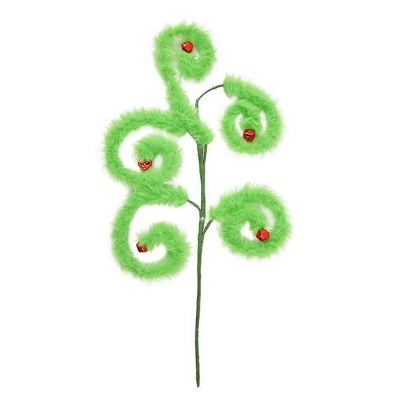 Christmas Green Furry Tree Picks Decorations Elf Finger Branches Furry Spiral Curly Stems for Xmas Tree Topper Ornaments Vase Filler Garland Holiday Home Decor 15 Inches Tall