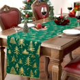 thumbnail image 1 of Christmas Green Gold Velvet Table Runner Tree Xmas Luxurious Seasonal Winter Table Decoration Coffee Table Decor for Home Kitchen Dining Party Holiday Indoor Outdoor 13x108 Inch, 1 of 6