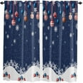 thumbnail image 1 of Christmas Green Kitchen Curtain 63 Inch Length Window Curtains and Drapes for Cafe/Living Room, Winter White Snowflakes Xmas Balls Window Treatment Rod Pocket Drapery Panels Curtains,42x63, 1 of 5