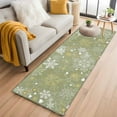 thumbnail image 1 of Christmas Green Kitchen Runner Rug 2x6 Washable Runners for Hallway Non Slip Xmas Winter Snowflakes New Year Holiday Large Area Rug Indoor Floor Carpet for Bathroom Laundry Entryway Bedroom, 1 of 8