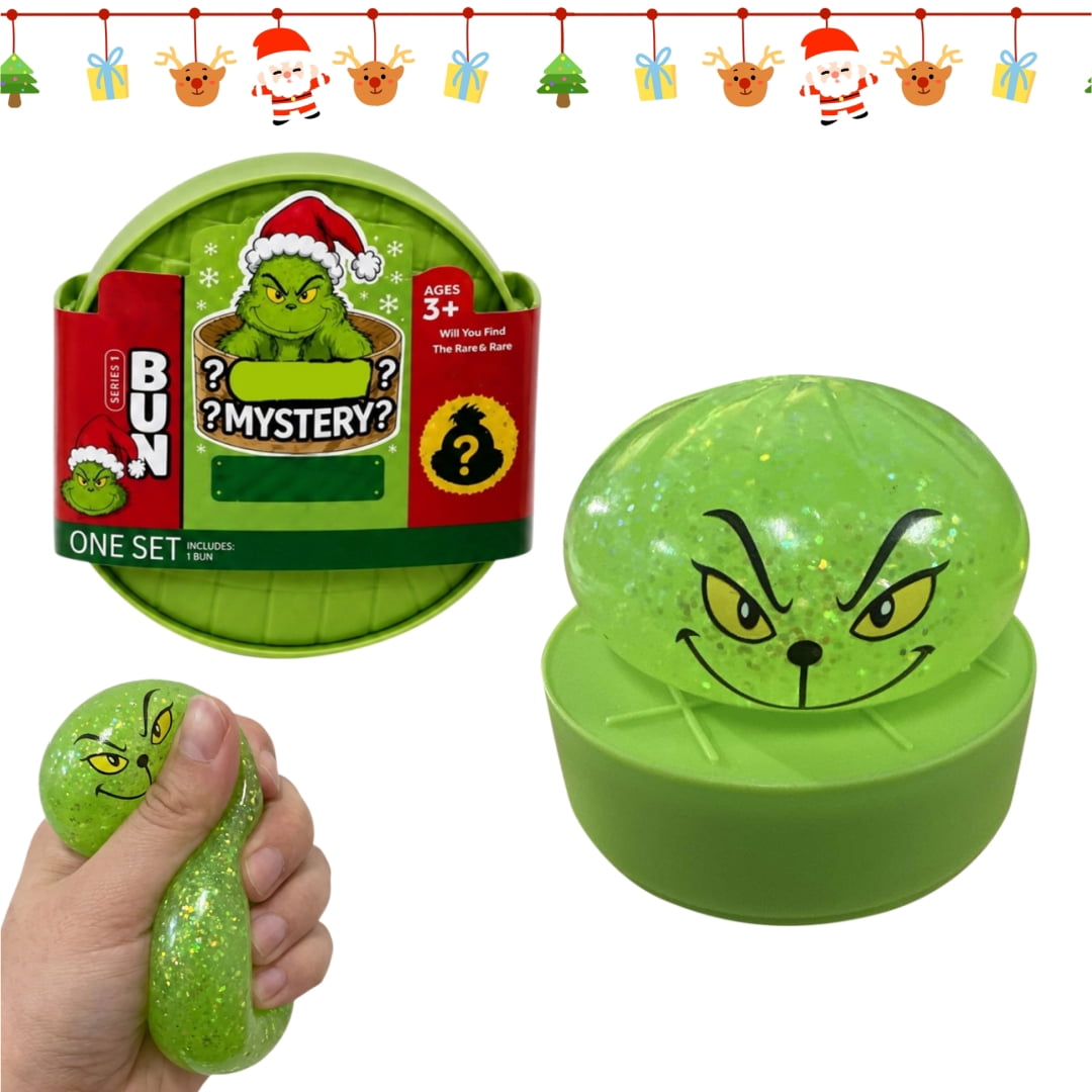 Christmas Green Monster Dumpling Squishy Soft Squeeze Fidget Toy Stocking Stuffers Back to School Gifts for Children