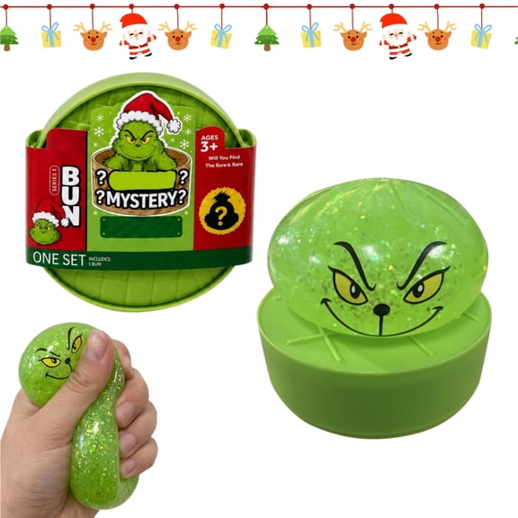 Christmas Green Monster Dumpling Squishy Soft Squeeze Fidget Toy Stocking Stuffers Back to School Gifts for Children