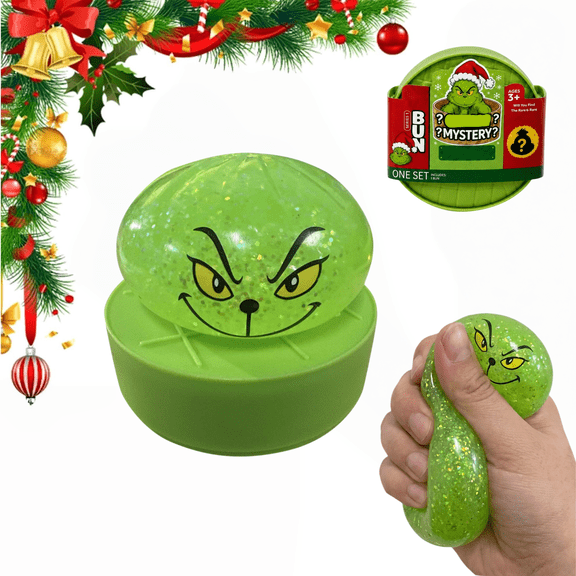 Christmas Green Monster Dumpling Squishy Soft Squeeze Fidget Toy Stocking Stuffers Back to School Gifts for Children