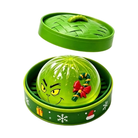 Christmas Green Monster Dumpling Squishy Toys, Stress Relief Toy, Glitter Dumplings Squeeze Balls Stress Relief Toy for Festival & Birthday Gifts Crazy Gifts for Fun