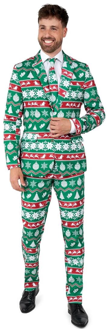 Suitmeister Men's Suits Christmas Green Nordic - XXL Green