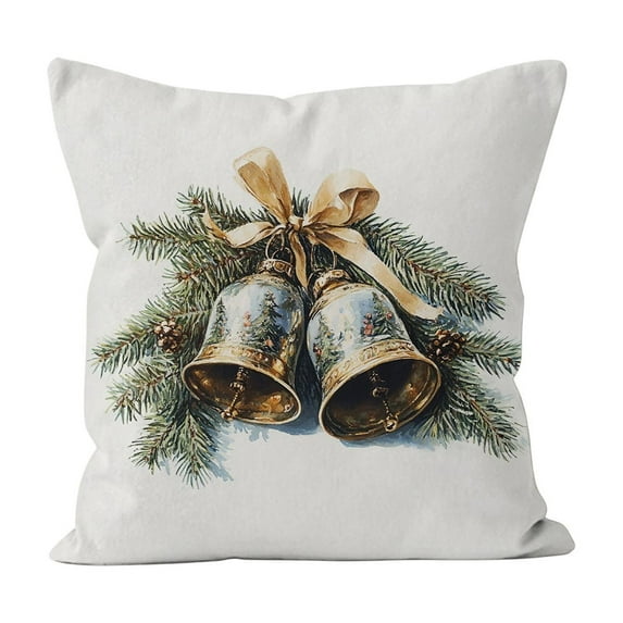 Christmas Green Plant Series Pillowcase, 17.72x17.72 inch Berry Print Pillowcase, Festive Living Room Scene Decoration