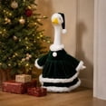 thumbnail image 1 of Christmas Green Velvet Dress Outfit for 23 Inch Goose Statue, with Velvet Goose Clothes and Santa Hat, White Trims, Xmas Goose Costume, Winter Holiday Outdoor Garden Patio Yard Art Decor, 1 of 9