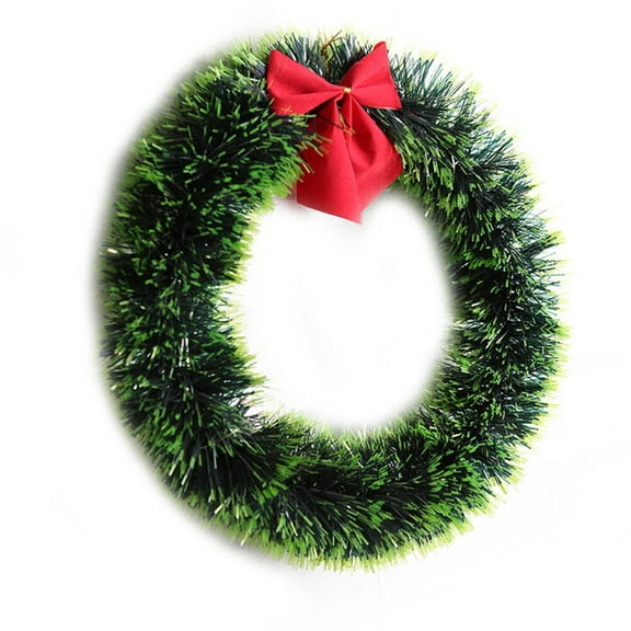 Christmas Green Wreath Decorative Garland with Bowknot (Green)