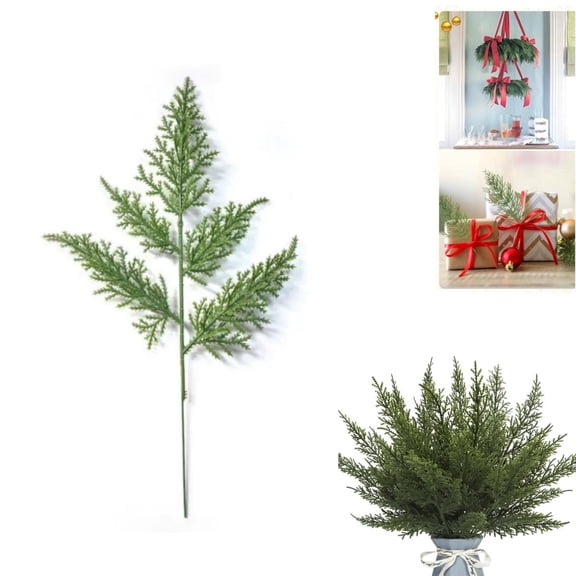Christmas Greenery Picks,Set of 20 Artificial Faux Branches,QZS Artificial Pine Sprigs,Plastic Christmas Decor