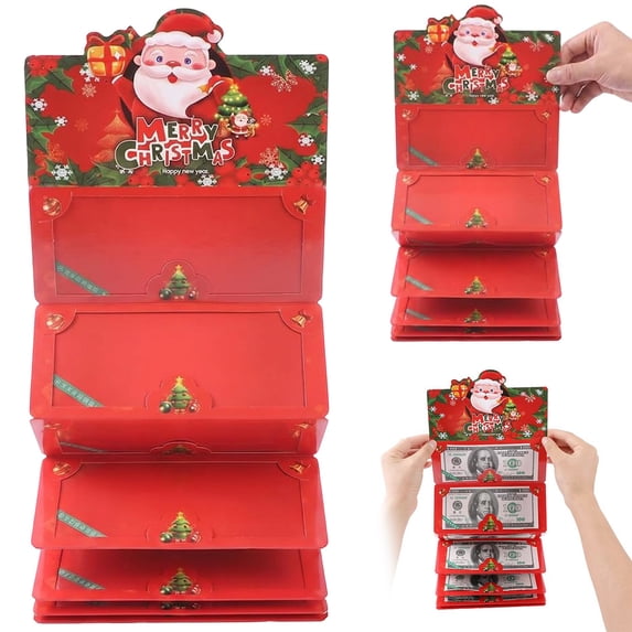 Christmas Greeting Card Holder, 10-Pocket Xmas Card Display Book for Gift Cards, Greeting Cards & Holiday Notes