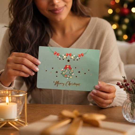 Christmas Greeting Cards 3 Designs Gold Foil with Envelopes for Friends Grandchildren Holiday Greetings Christmas Decorations by MPOISVA