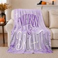 thumbnail image 1 of Christmas Greeting Merry Bright Winter Pine Snowflake Design, Festive Holiday Scene, Warm Flannel Blanket for Living Room and Reading Nook, Art Lovers Christmas Gift, Festive Home Decor, 1 of 9