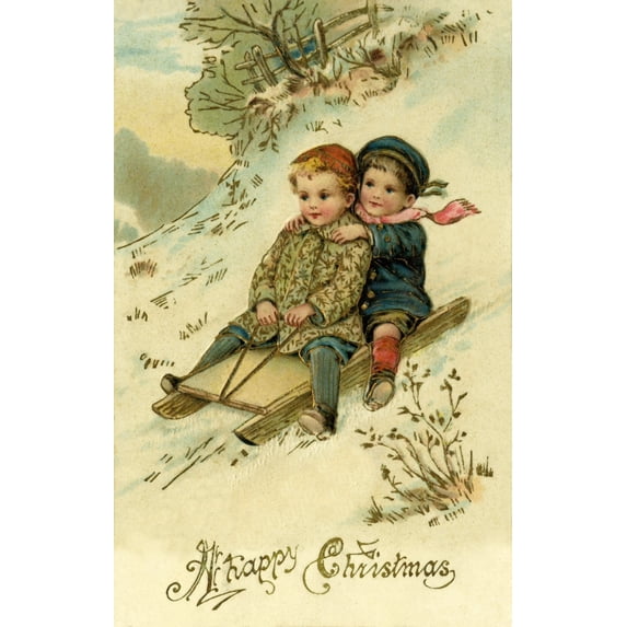 Christmas Greeting Poster Print By Mary Evans Picture Library Peter & Dawn Cope Collection (18 X 24)