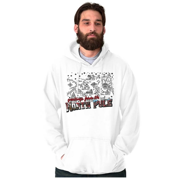 Christmas Greetings From North Pole Unisex Plus Fleece Graphic Hoodie Brisco Brands 5X