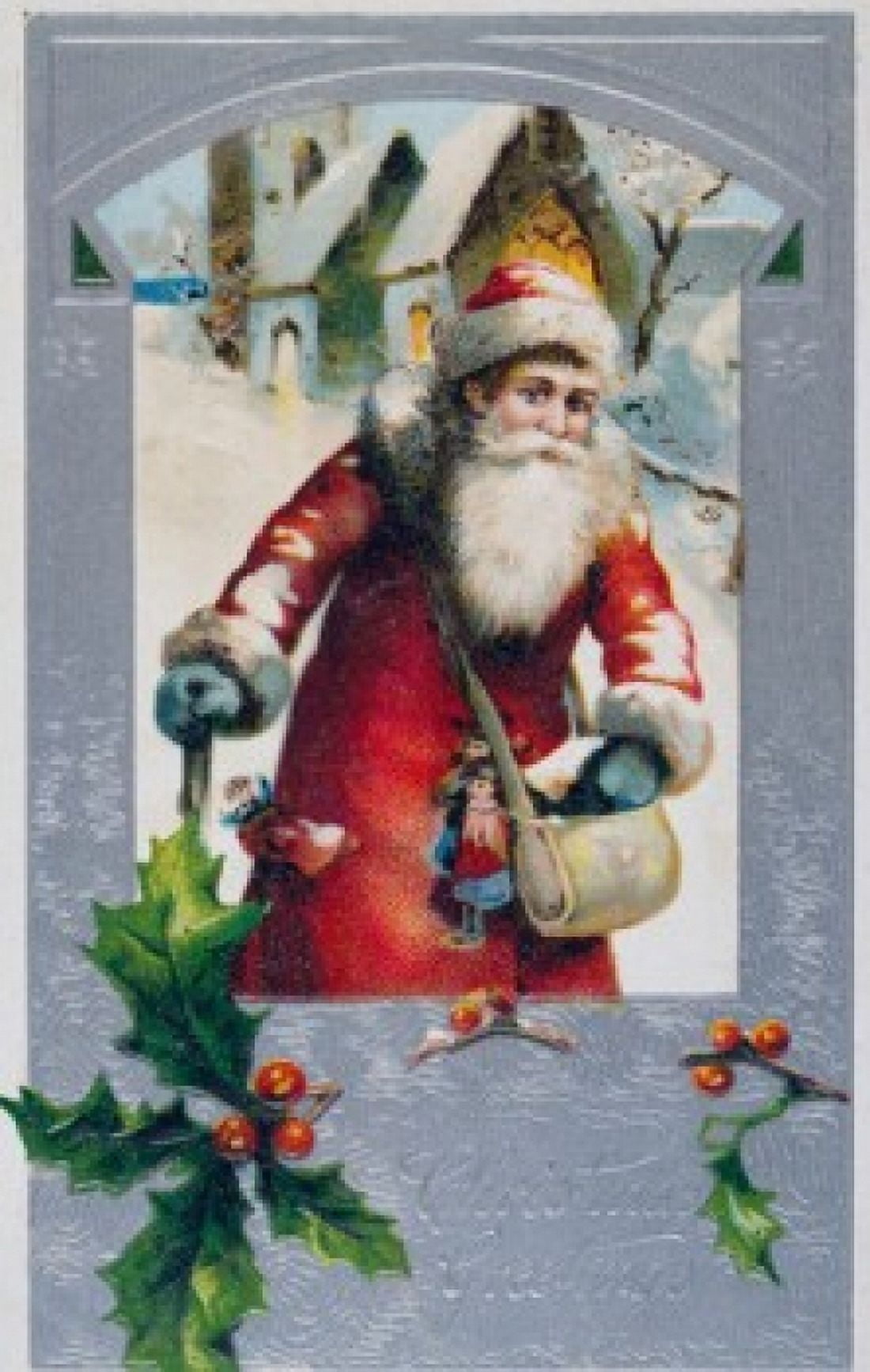 Christmas Greetings Nostalgia Cards Canvas Art - (18 x 24)