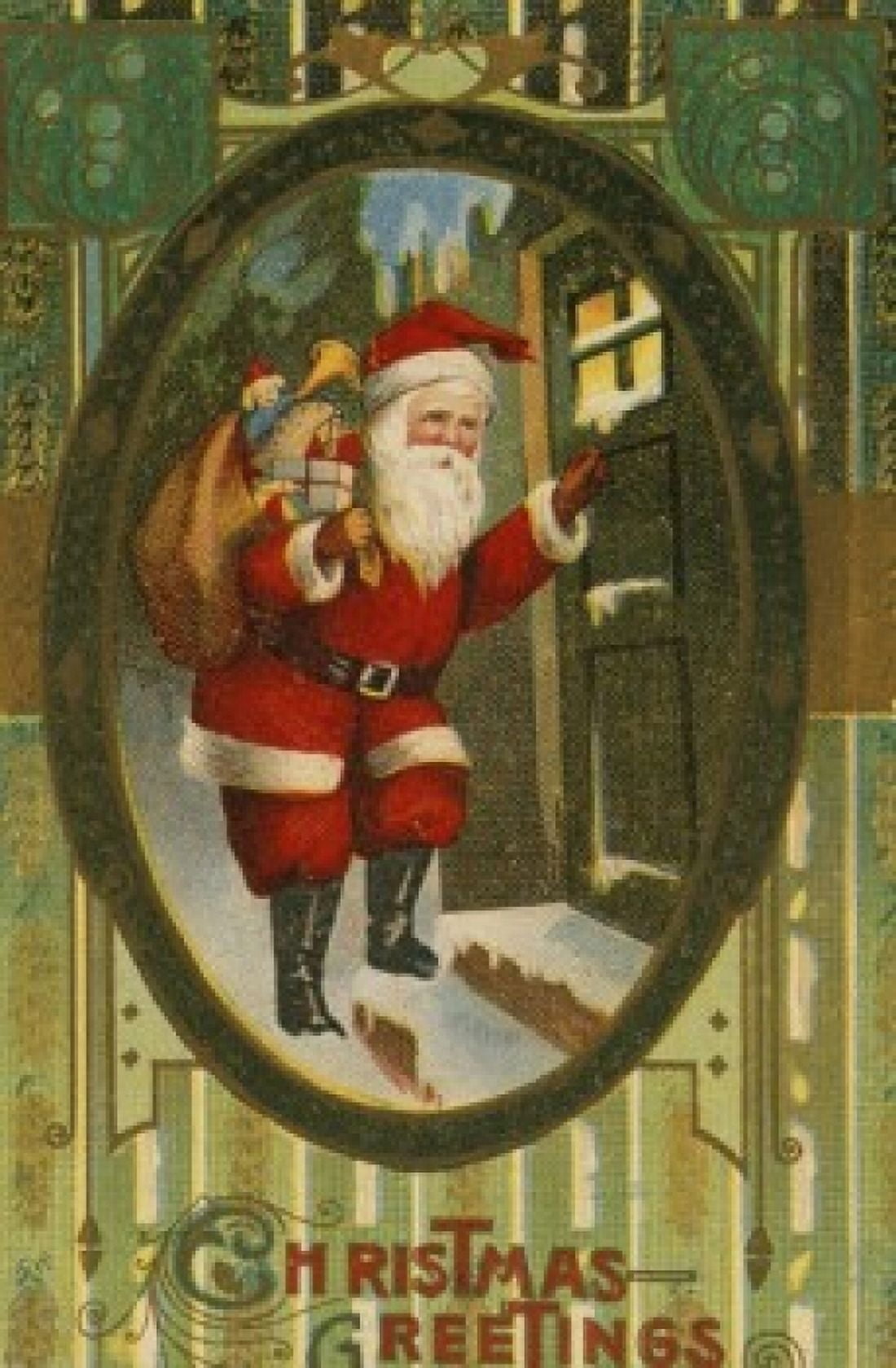 Christmas Greetings Nostalgia Cards Canvas Art - (24 x 36)