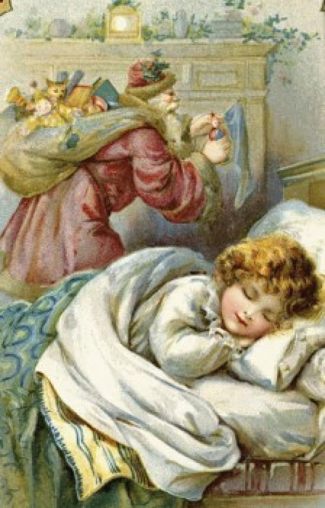 Christmas Greetings Nostalgia cards Canvas Art - (24 x 36)