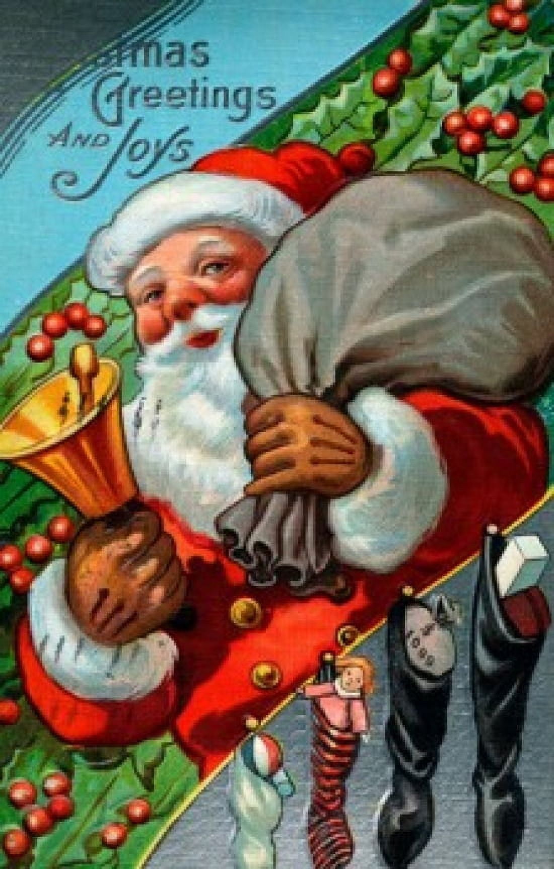 Christmas Greetings and Joys Nostalgia Cards Canvas Art - (18 x 24)