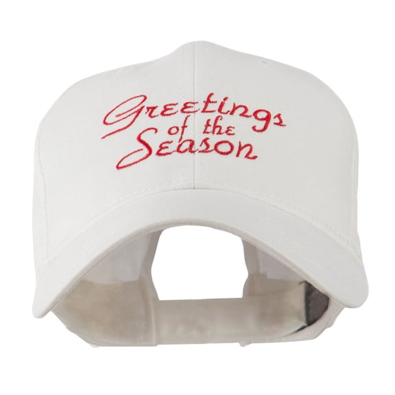Christmas Greetings of the Season Embroidered Cap - White OSFM