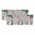 thumbnail image 1 of Christmas Grey Curtain Valances for Windows, Kitchen Valance Window Treatments Panel 2 Pack, Xmas Snowman Birds on Pine Branch Snowflake Rod Pocket Short Curtains for Bathroom Bedroom 60 x 18 Inch, 1 of 8