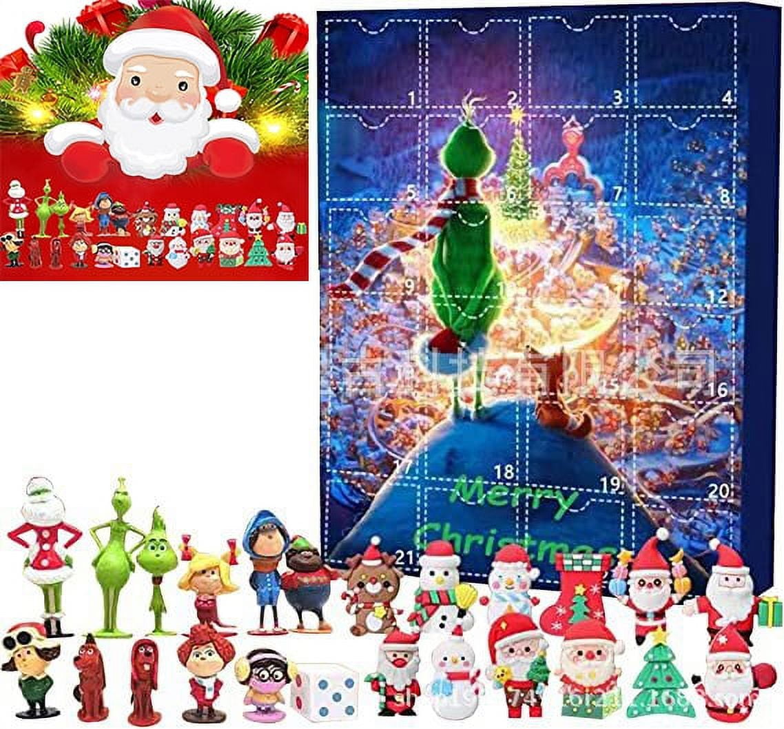 Christmas Grinch Advent Calendar 2022 for Kids, 24 Days Xmas Countdown