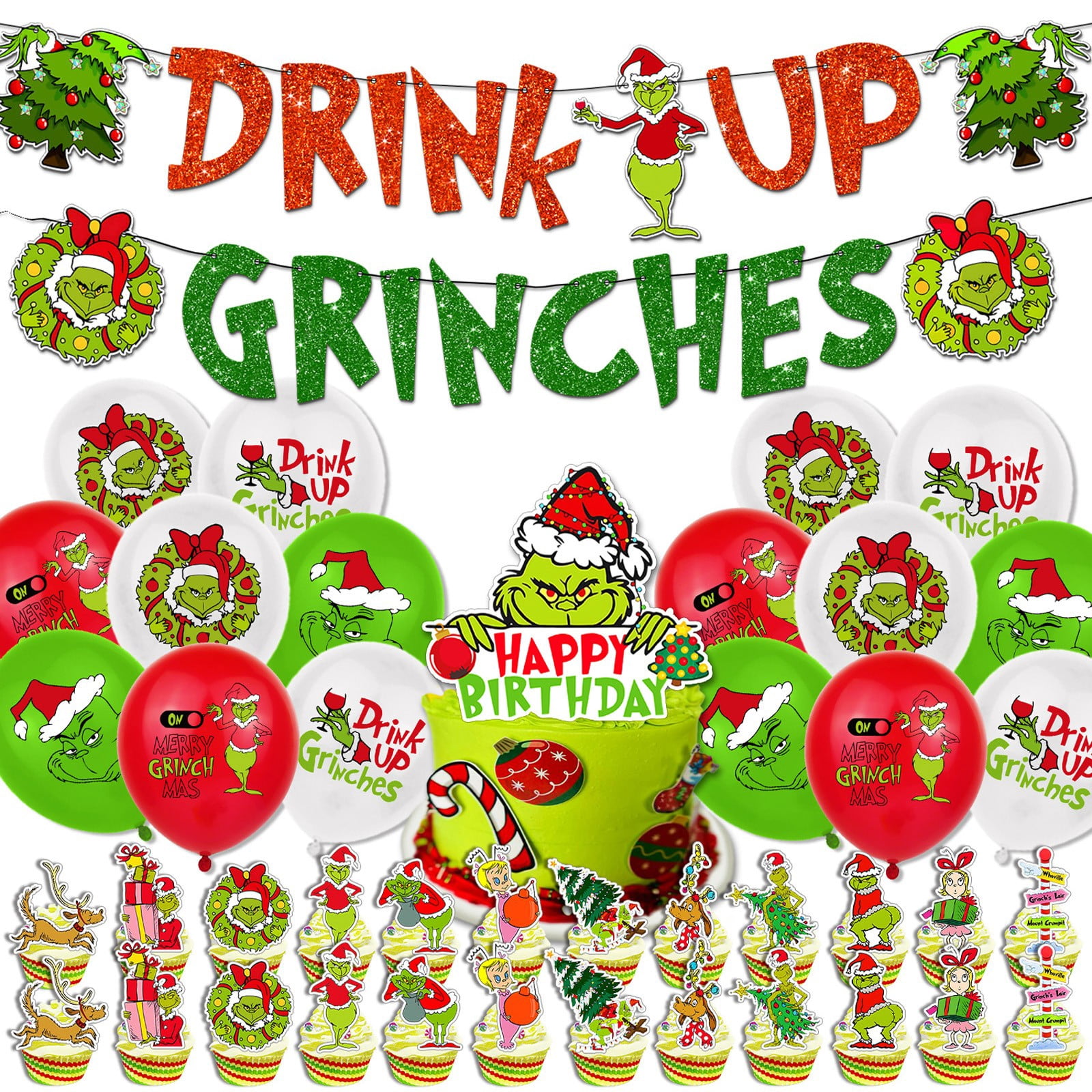 Christmas Grinch Birthday Decorations 2025 New Birthday Decorations
