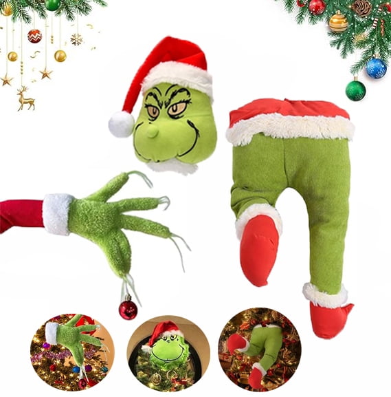 Christmas Grinch Body Tree Decorations, Christmas Tree Decor Elf Arms