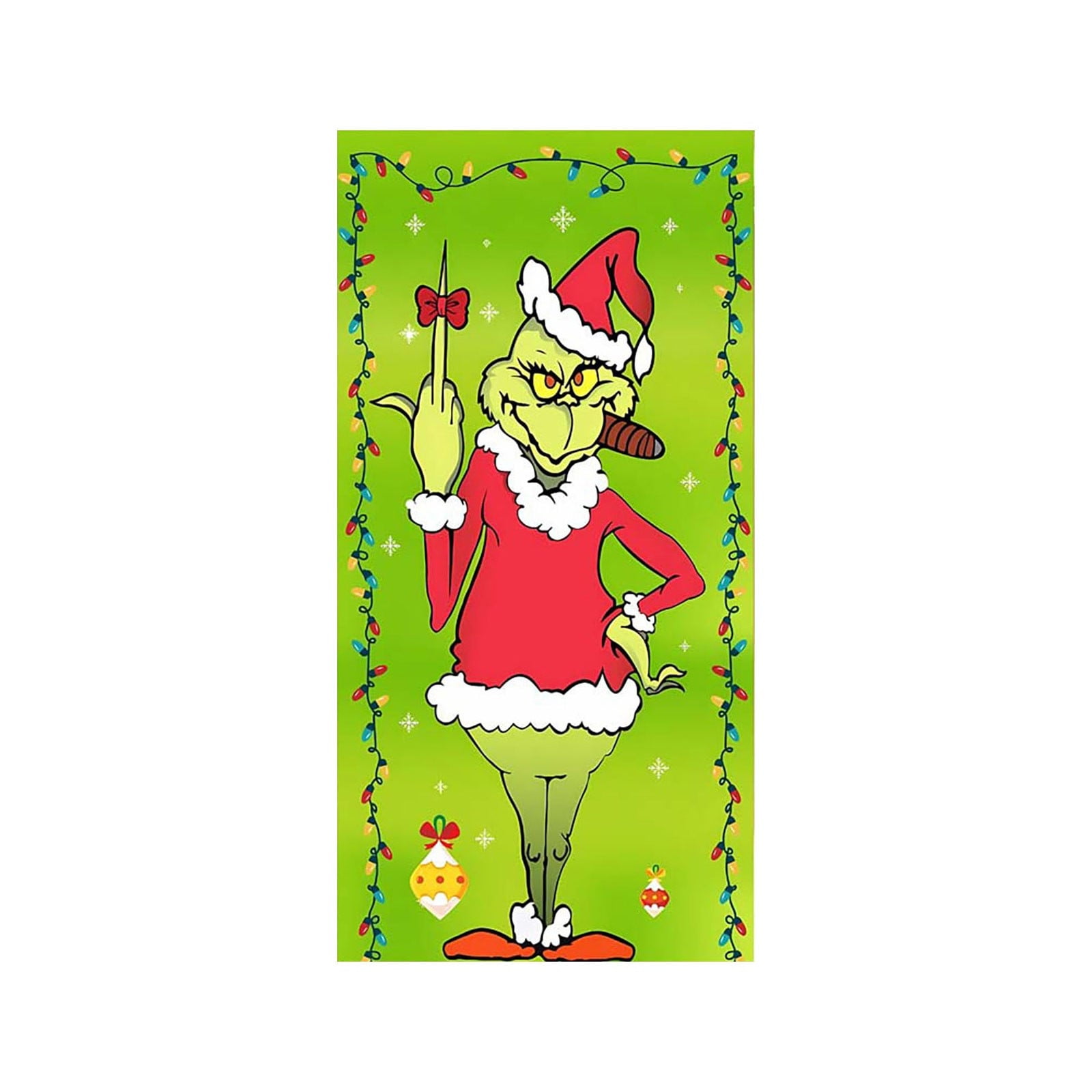 Christmas Grinch Christmas Door Cover,Christmas Door Decoration, Front