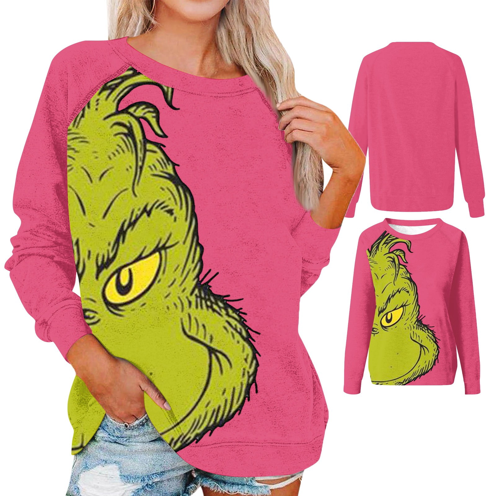 Christmas Grinch Costume Adult Womens Sweatshirts Grinch Christmas