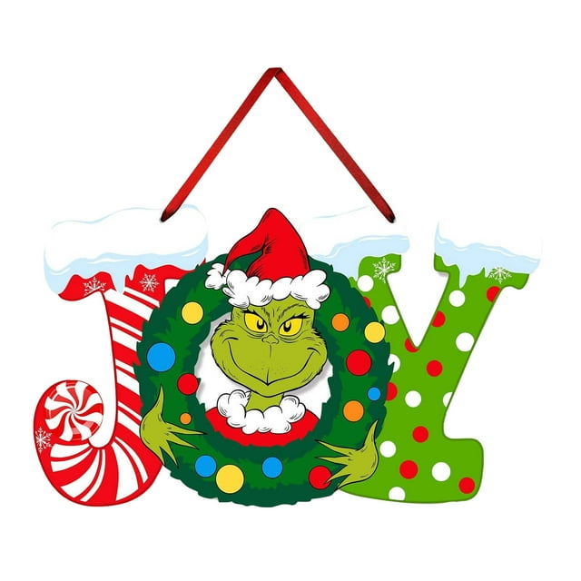 Christmas Grinch Christmas Decorations Hanging Signs Door Sign For