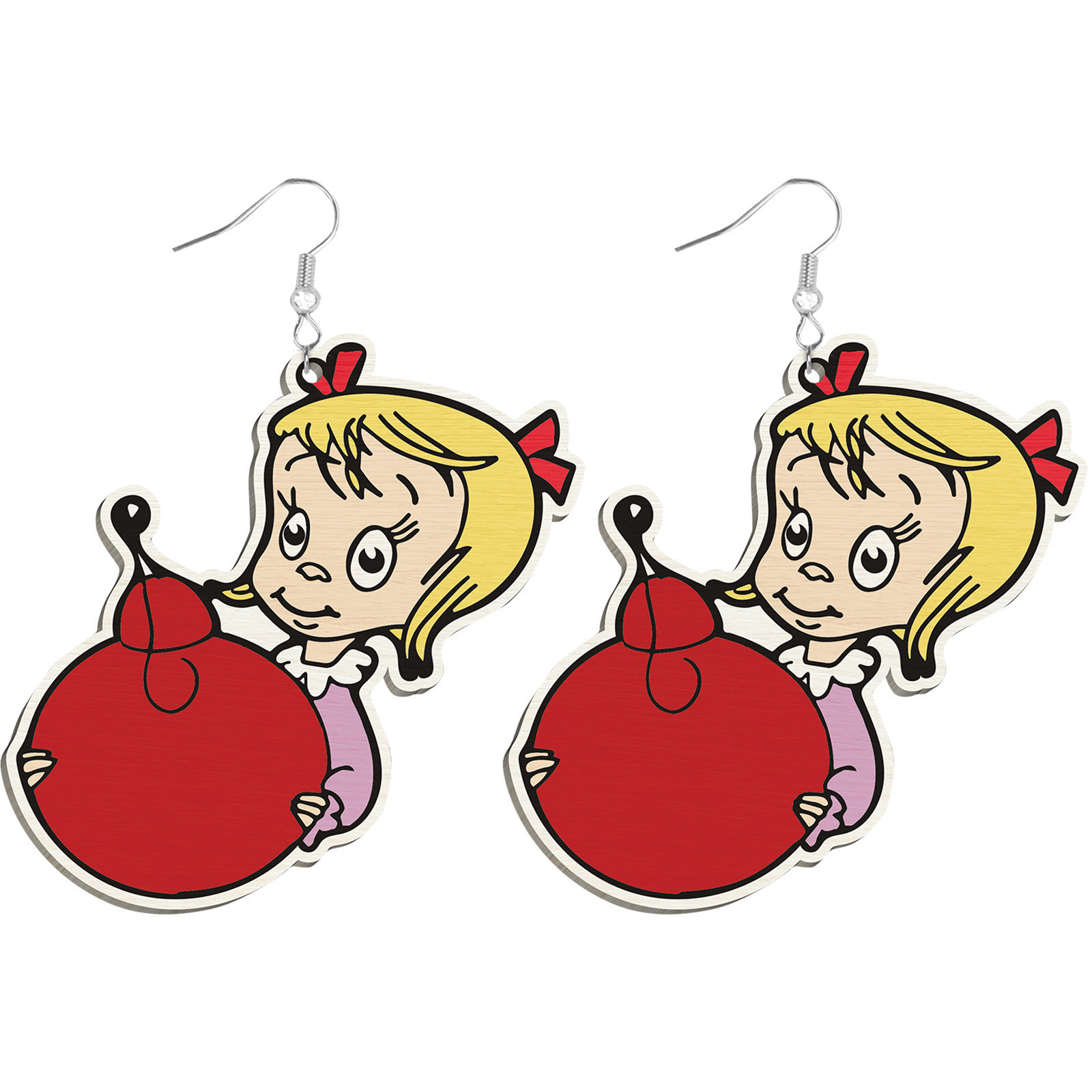 Fun Grinchmas Drop & Dangle Earrings For Women - Green & Pink Festive Holiday Style