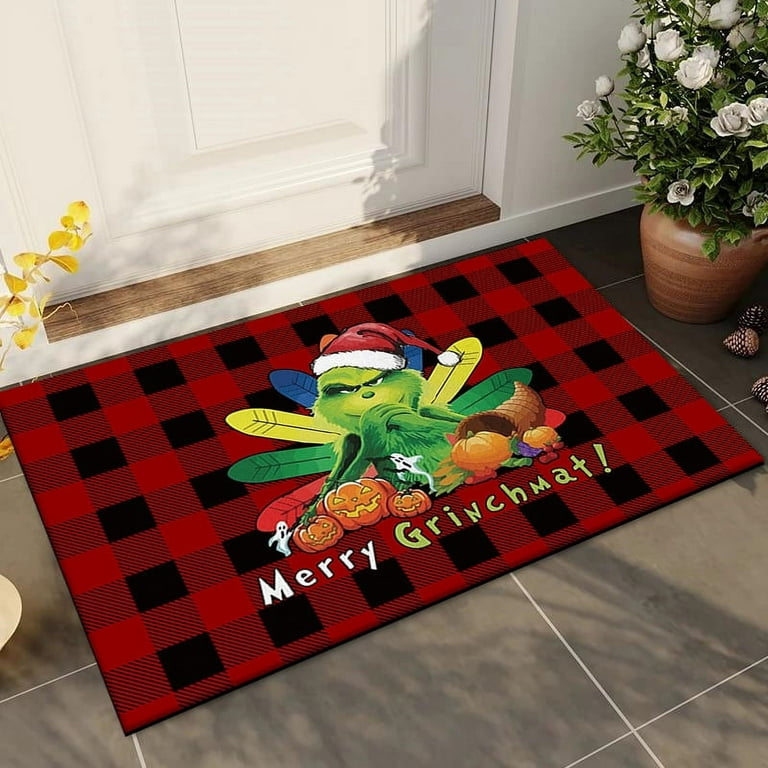Christmas Doormat Red Home Decor Entrance Floor Mats Door Welcome