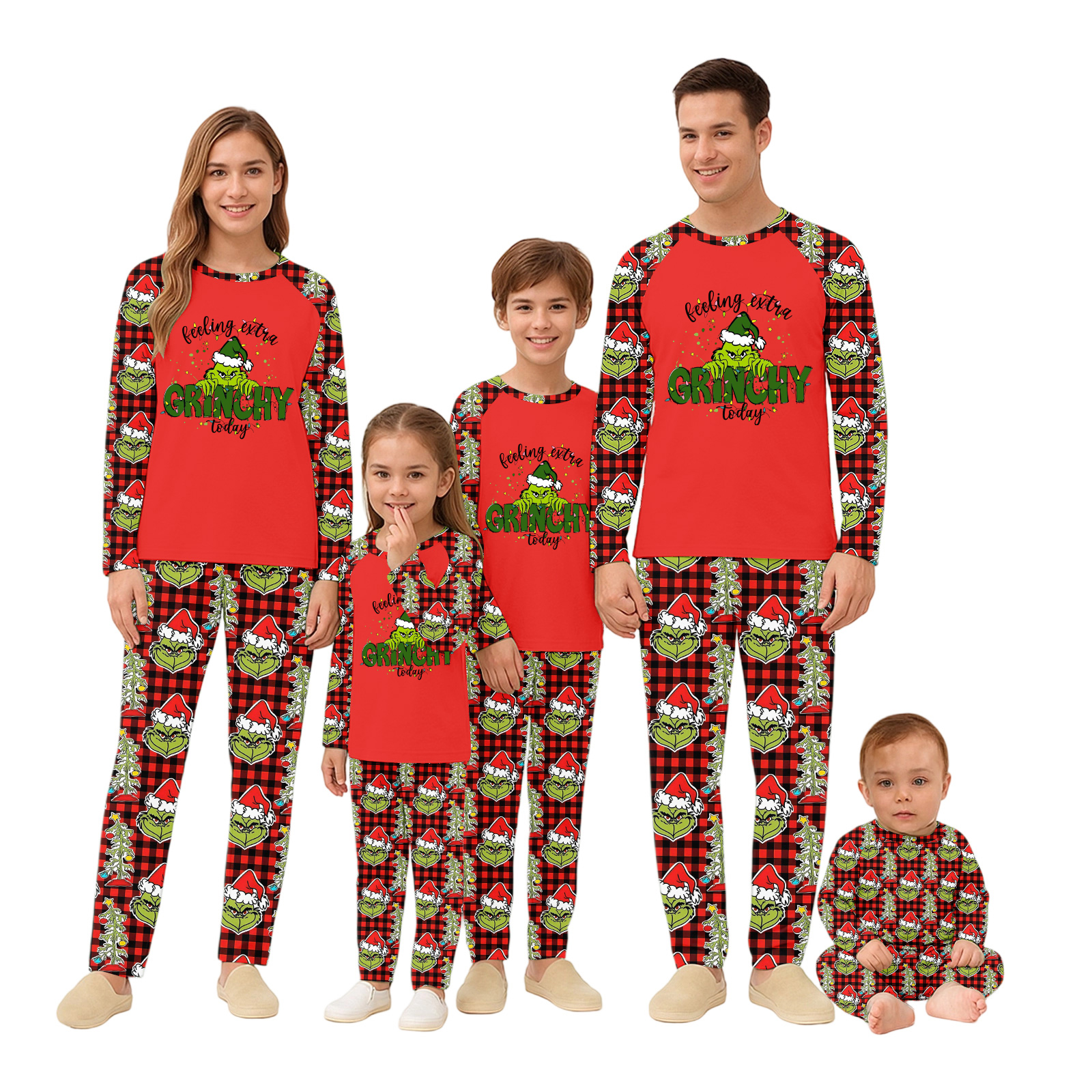 Christmas Grinch Family Matching Pajamas Sets 2025, Parent-Child Green ...