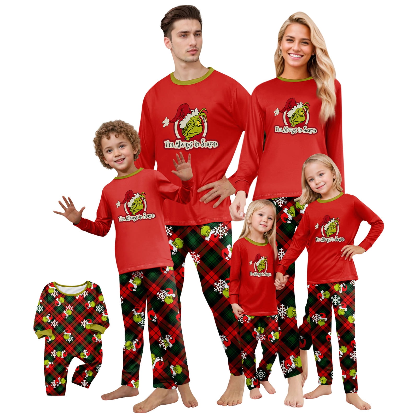 Christmas Grinch Family Matching Pajamas Sets, Green Christmas Grinch ...