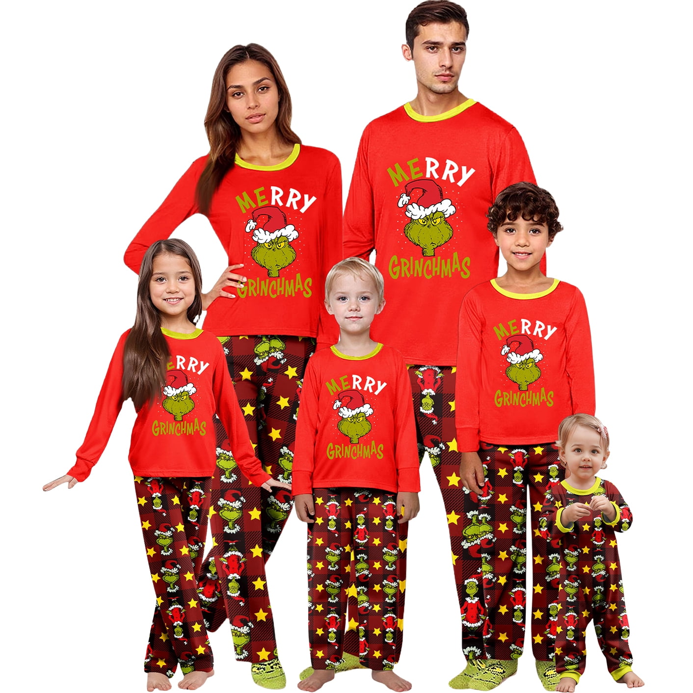 Christmas Grinch Family Matching Pajamas Sets, Green Christmas Grinch ...