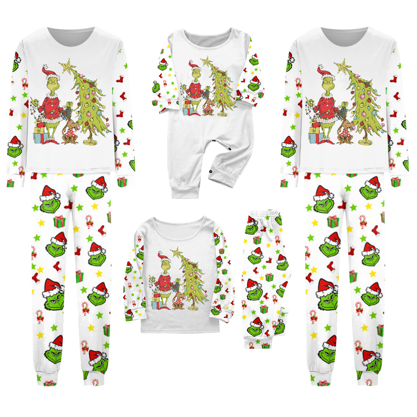 Christmas Grinćh Family Matching Pajamas Sets, Grinćh Print Sets ...