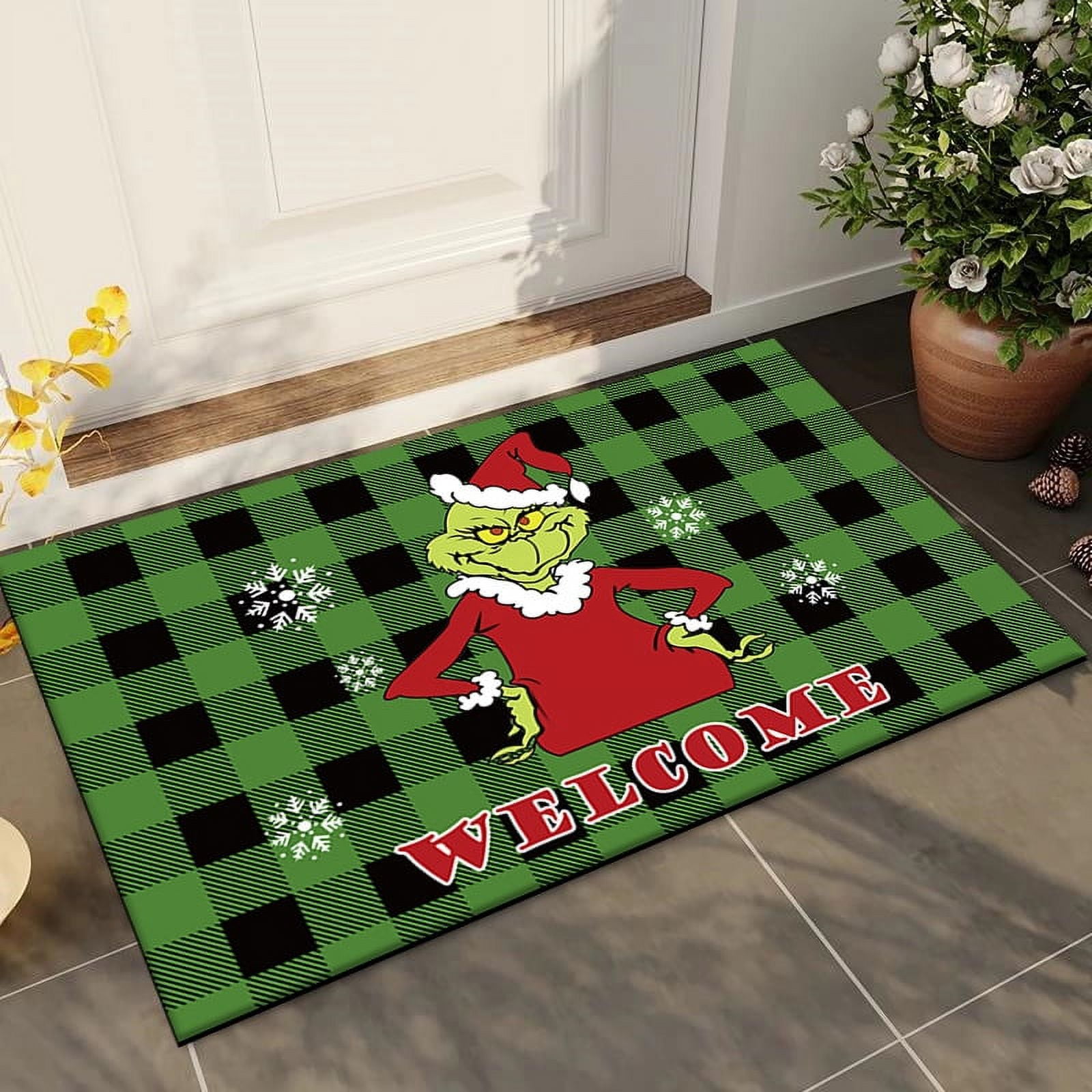 Christmas Grinch Floor Mats Nonslip Mats Christmas Door Entrance Floor