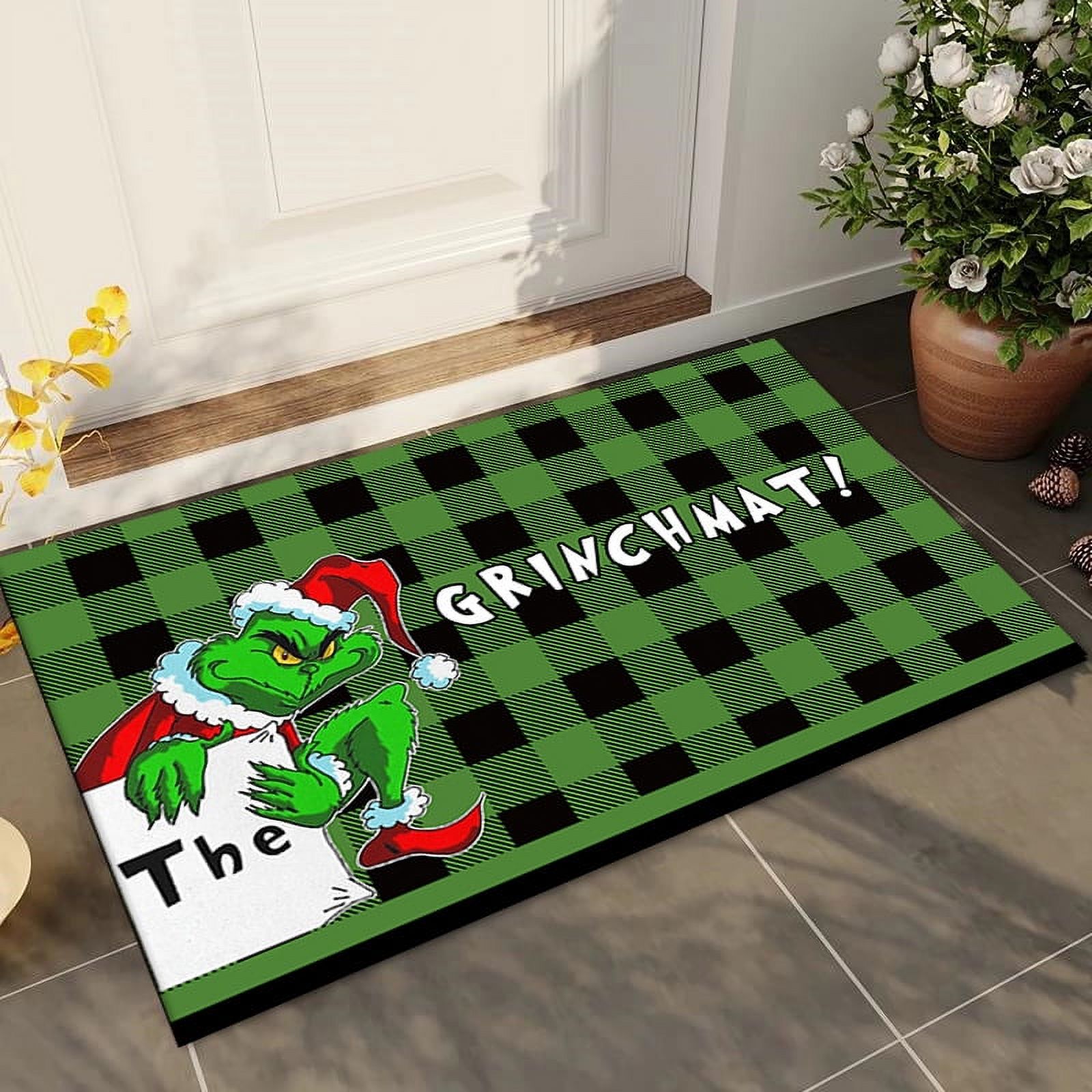 Christmas Grinch Floor Mats Nonslip Mats Christmas Door Entrance Floor