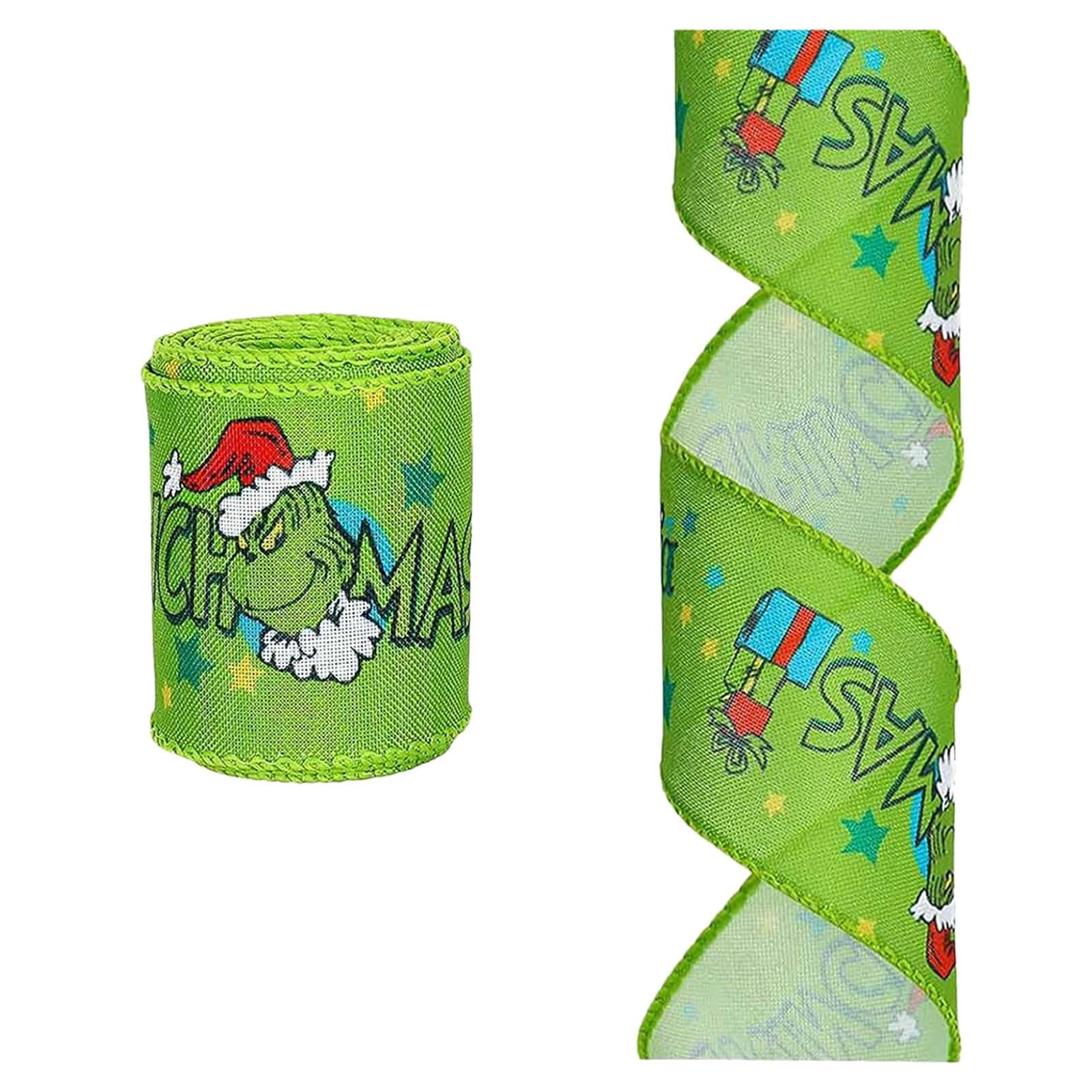 Christmas Grinch Furnishing Supplies Ribbon Wreaths Bows DIY Glitter