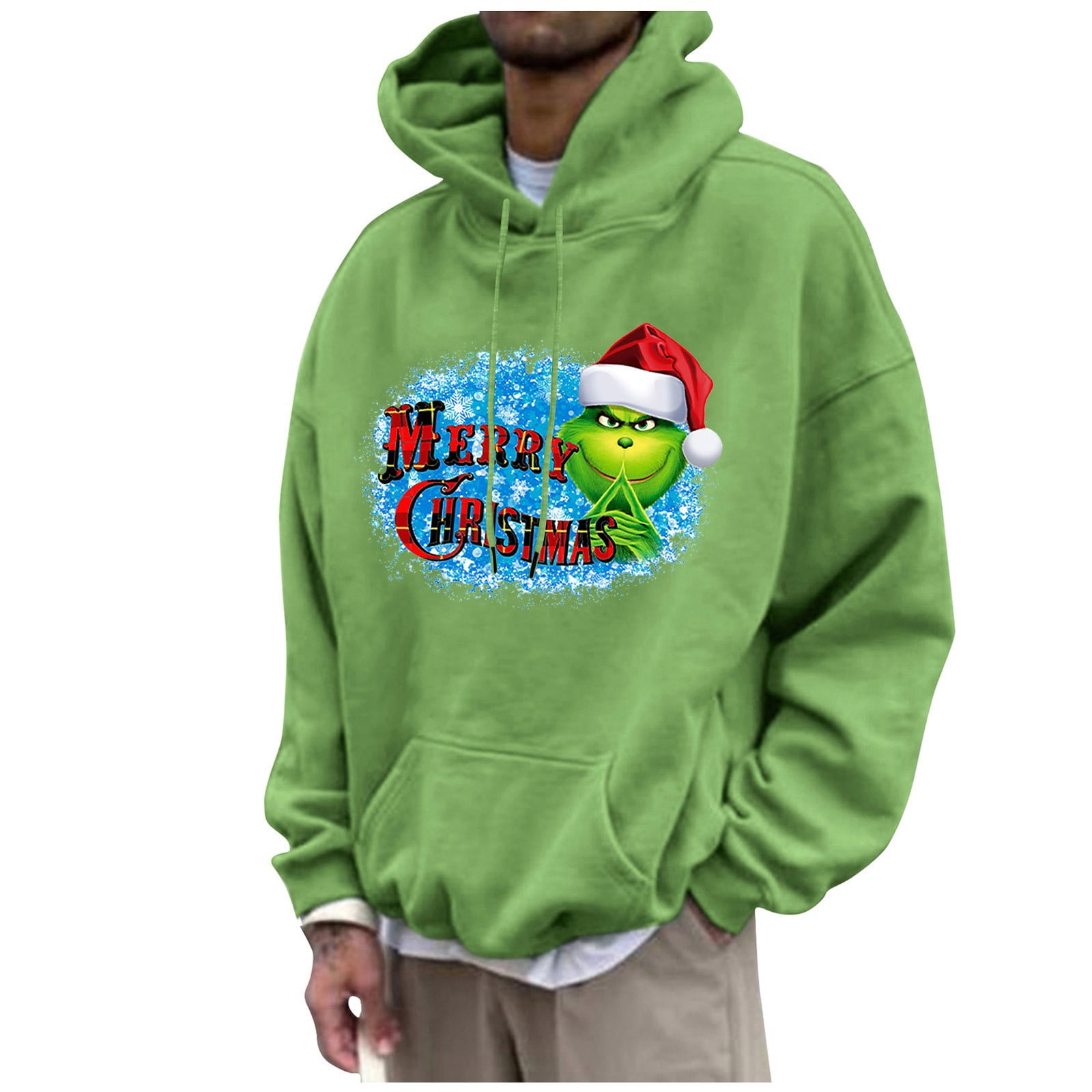 Christmas Grinch Hoodie Grinch Sweatshirts Men's Novelty Hoodie 3D Printe Hoodie Pullover