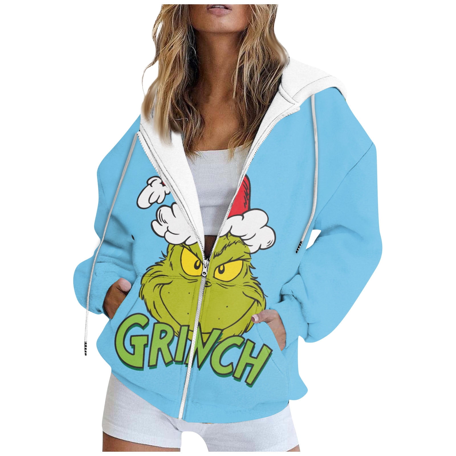 Grinch zip up hoodie hotsell