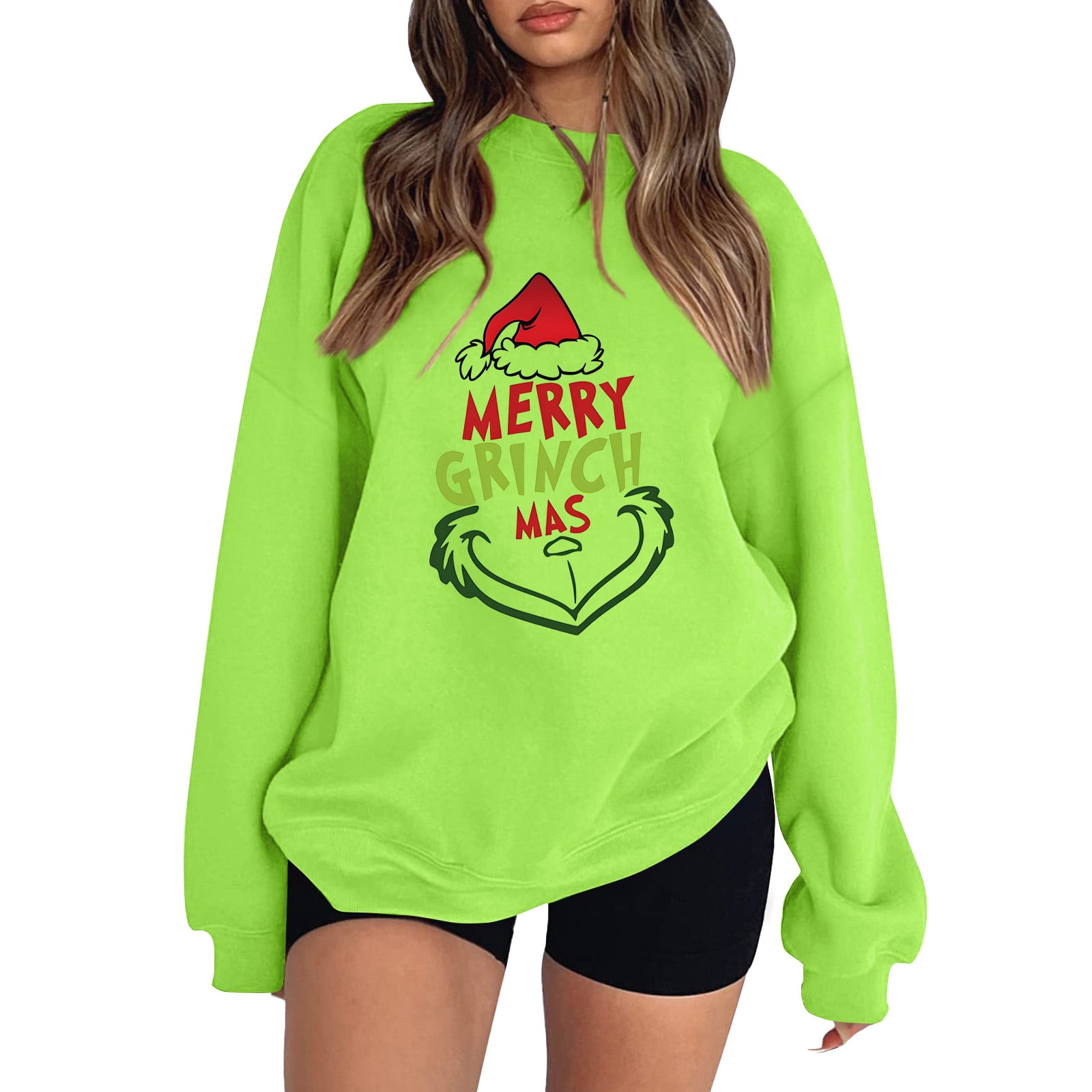 Christmas Grinch Hoodie Womens Merry Grinchmas Sweatshirt Christmas